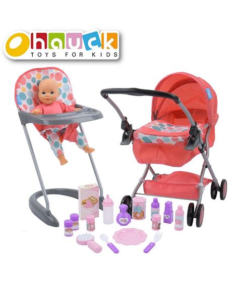 hauck baby doll carriage fabric metal|Hauck 17 Piece Folding Pram High Chair with Toy .